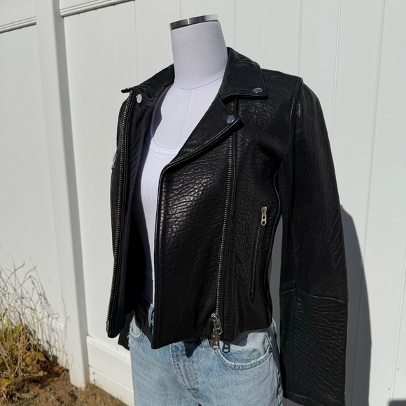 Topshop boutique ( higher end line) 2000s Black full real textured leather jcket - Picture 4 of 13